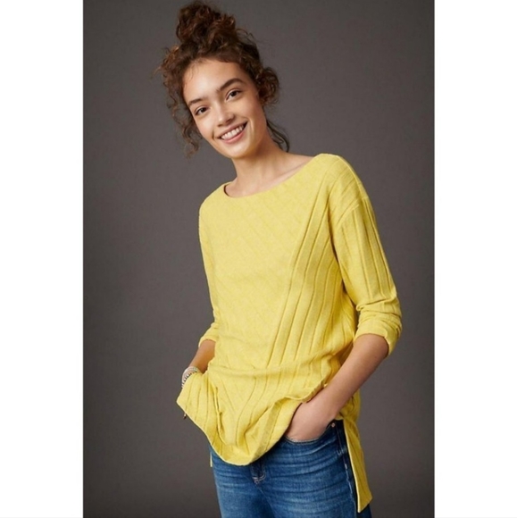 Anthropologie Maeve Devine Yellow Tunic Top - Picture 2 of 7